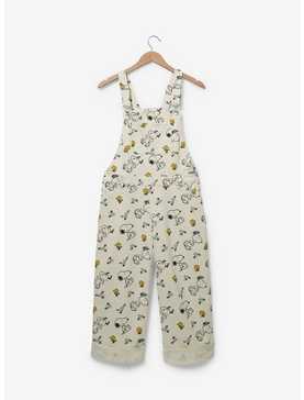 Peanuts Snoopy and Woodstock Allover Print Women's Plus Size Overalls — BoxLunch Exclusive, , hi-res