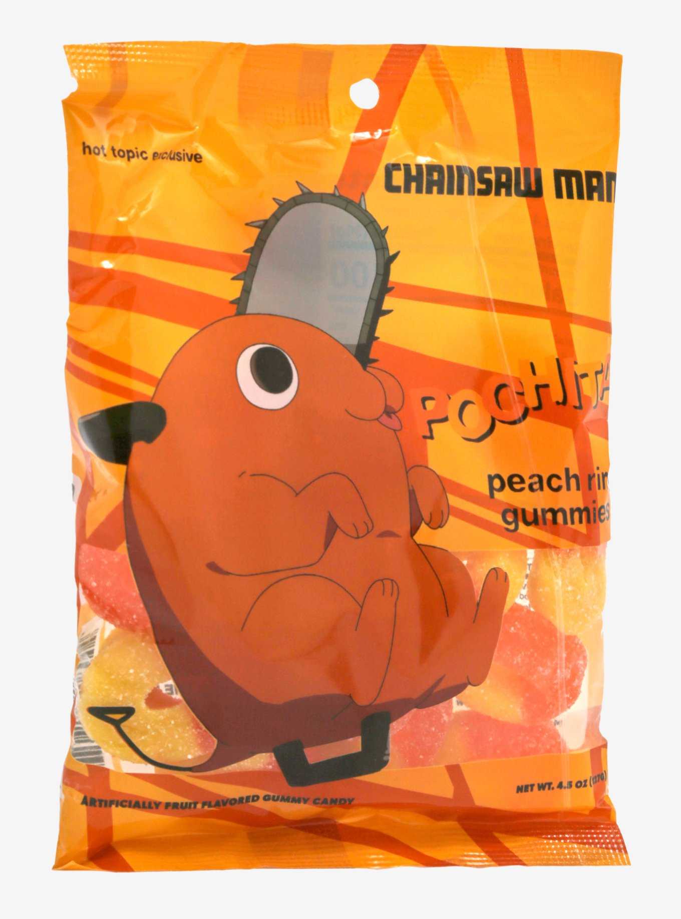 Chainsaw Man Pochita Peach Ring Gummy Candy Hot Topic Exclusive, , hi-res