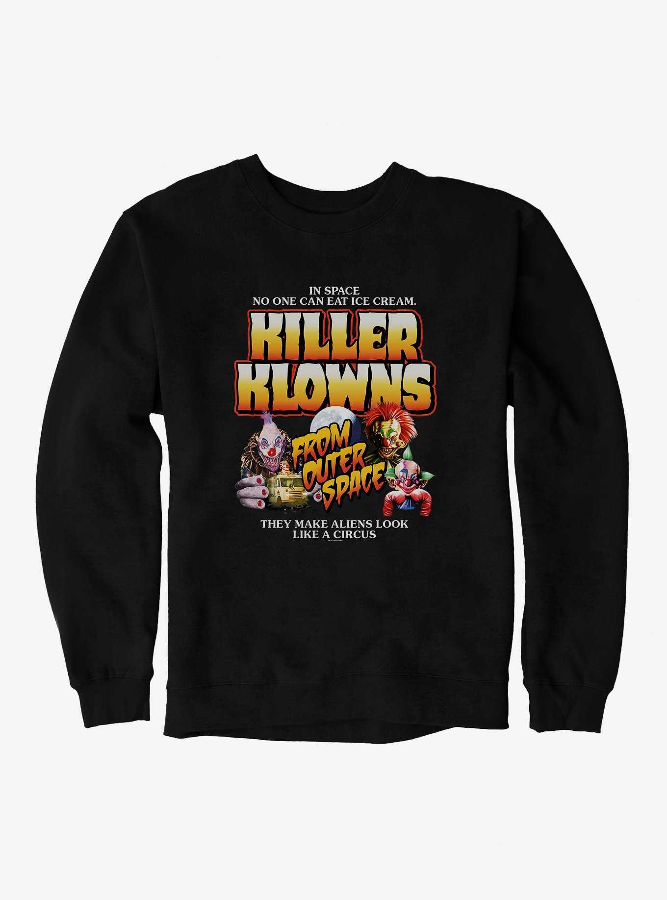 Killer Klowns From Outer Space In Space No One Can Eat Ice Cream Sweatshirt, , hi-res