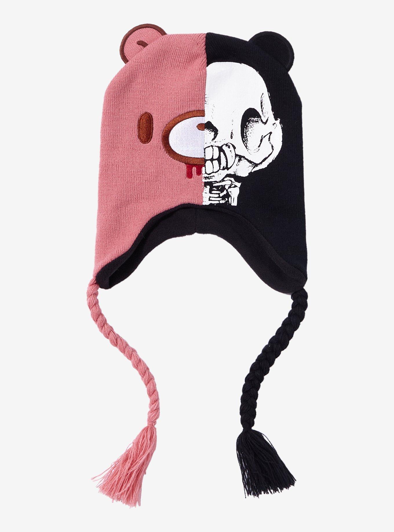 Gloomy Bear Skull Split Tassel Beanie, , hi-res