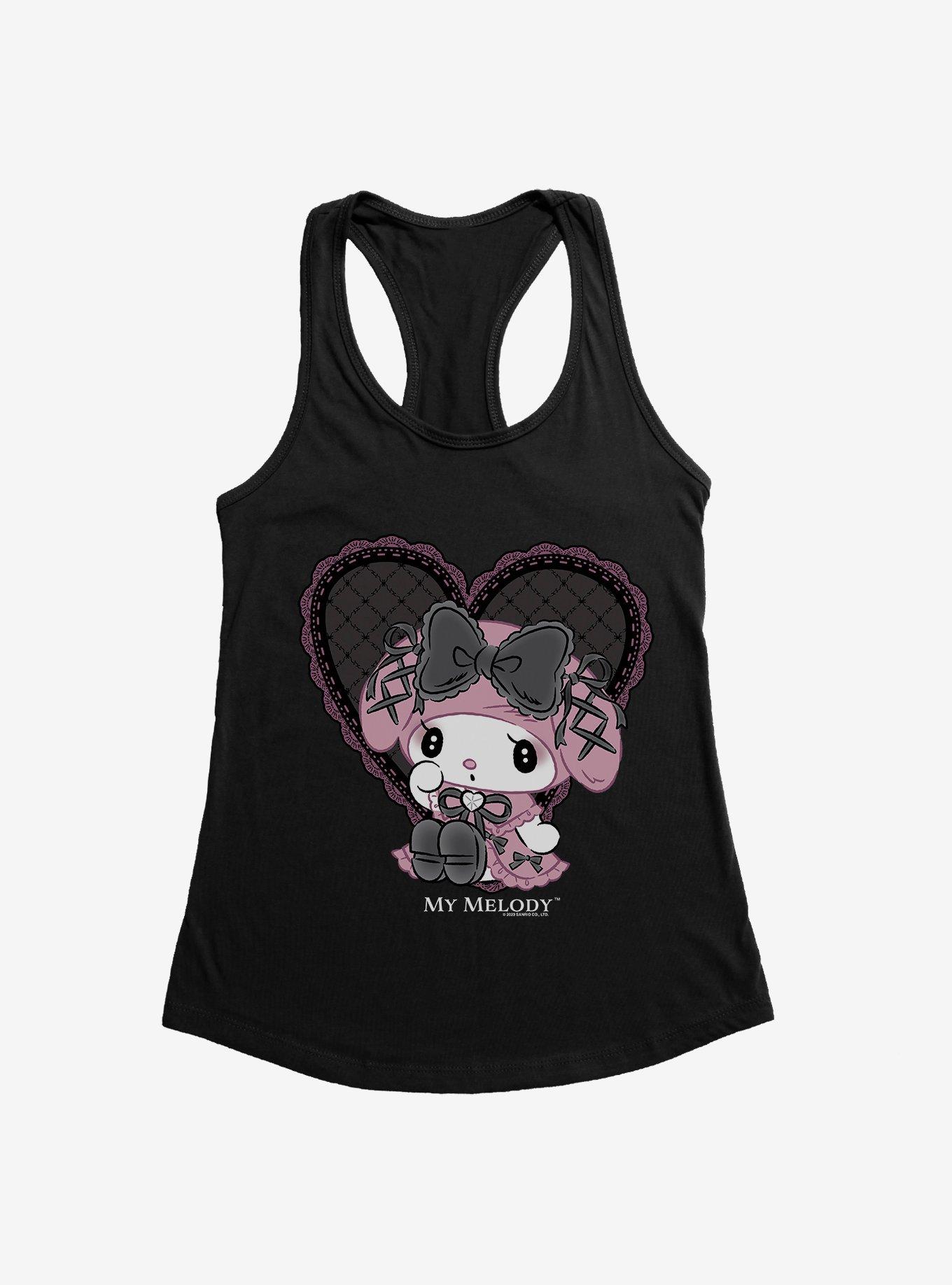 My Melody Lacey Black Heart Womens Tank Top, BLACK, hi-res