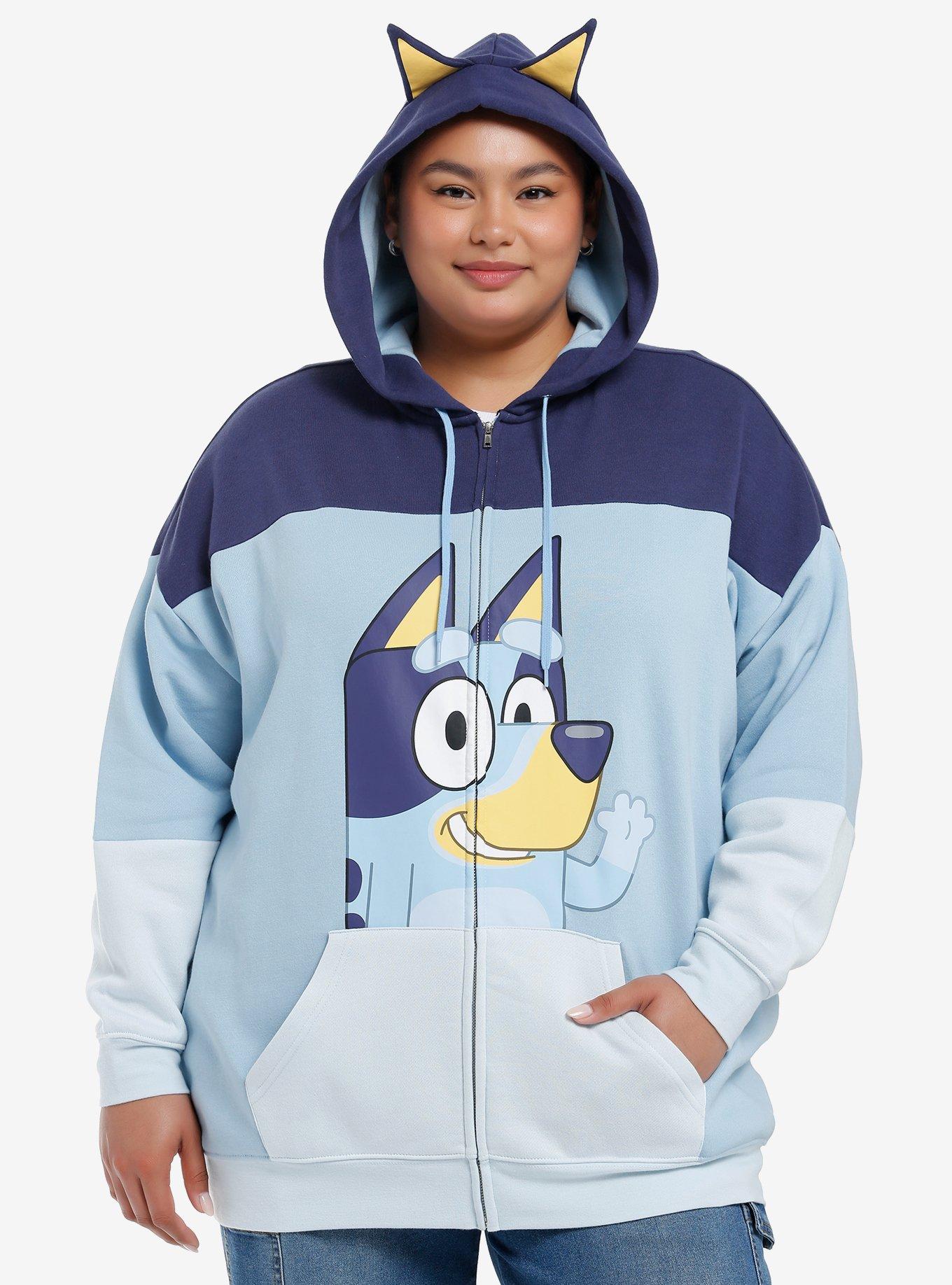 Bluey 3D Ears Color-Block Girls Hoodie Plus Size, MULTI, hi-res