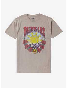 Blink-182 Roses Logo Heather Oatmeal Boyfriend Fit Girls T-Shirt, , hi-res