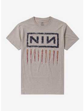 Nine Inch Nails Scratch Marks Heather Oatmeal Boyfriend Fit Girls T-Shirt, , hi-res