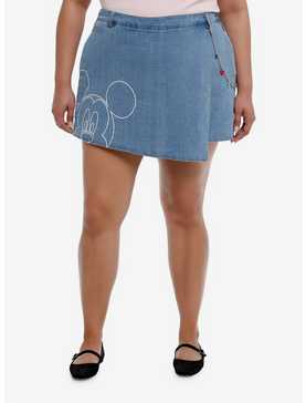 Disney Mickey Mouse Chain Asymmetrical Denim Skort Plus Size, , hi-res
