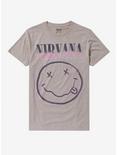 Nirvana Logo Heather Oatmeal Boyfriend Fit Girls T-Shirt, OATMEAL, hi-res
