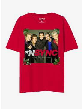 NSYNC Home For Christmas Album Cover Glitter Boyfriend Fit Girls T-Shirt, , hi-res