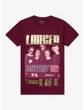 Backstreet Boys Larger Than Life Gold Lettering Boyfriend Fit Girls T-Shirt, , hi-res