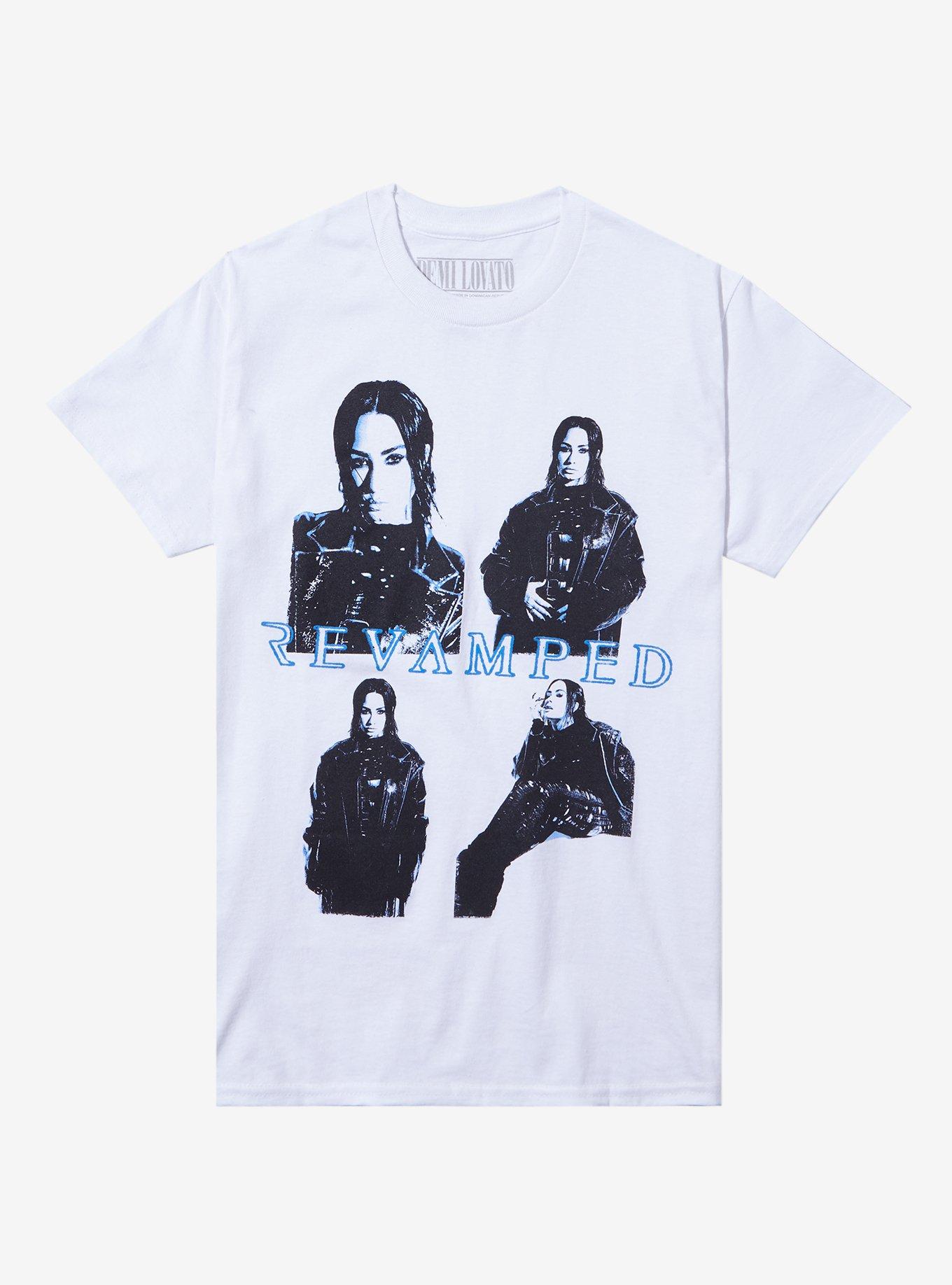Demi Lovato Revamped Grid Boyfriend Fit Girls T-Shirt, BRIGHT WHITE, hi-res