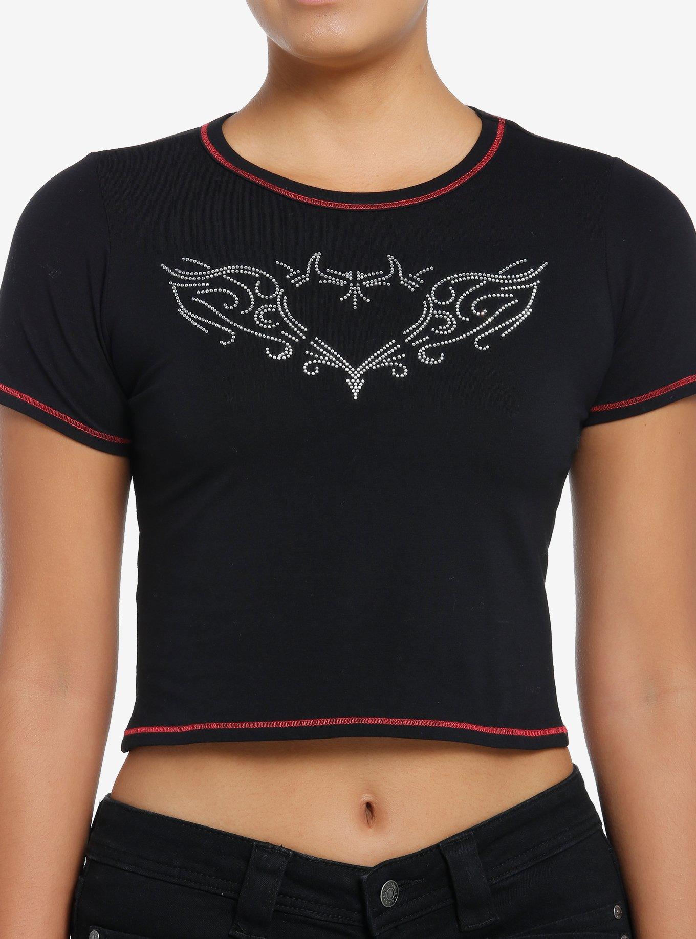 Devil Heart Rhinestone Girls Baby T-Shirt, MULTI, hi-res
