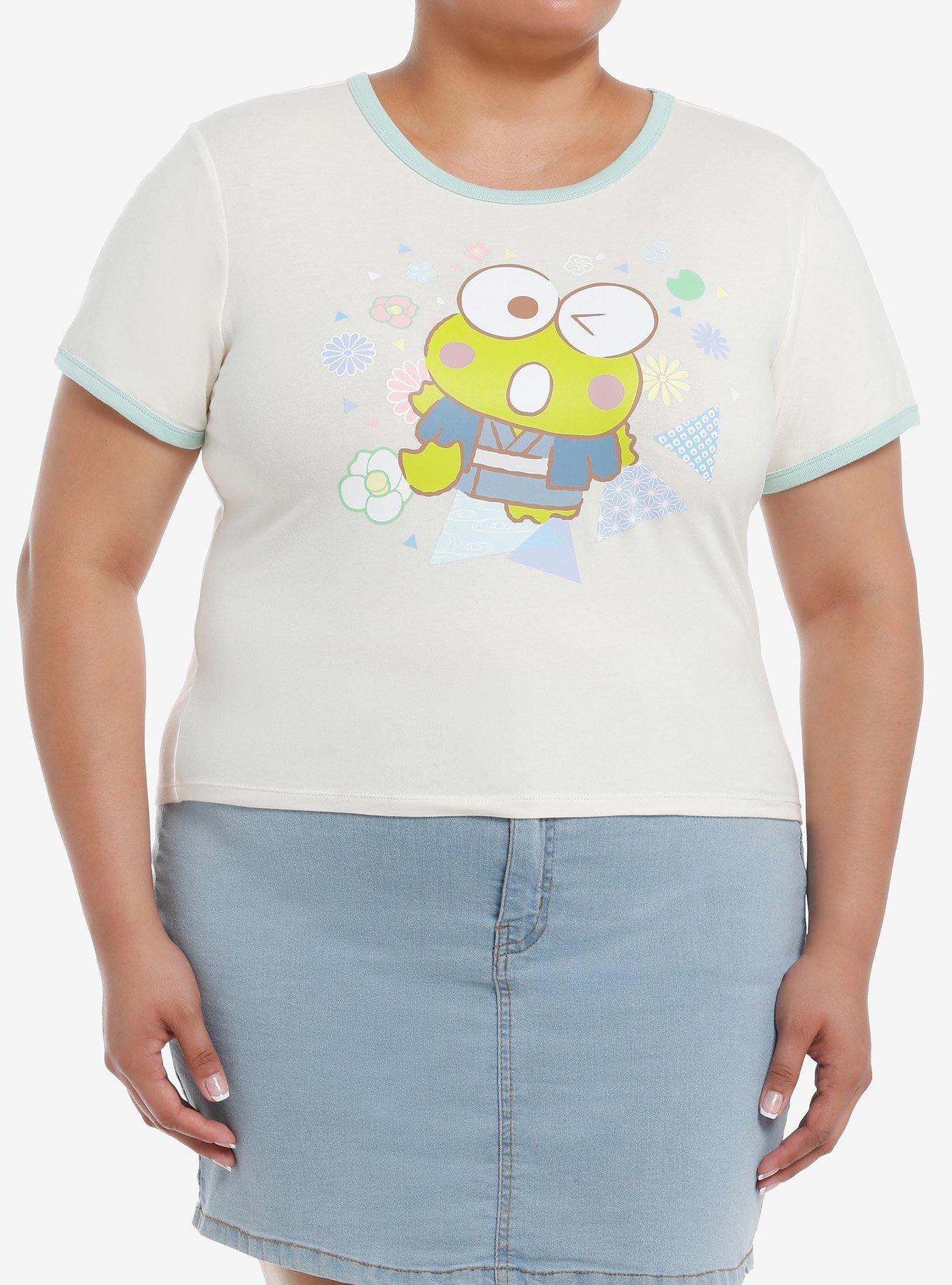 Keroppi Wagara Ringer Girls Baby T-Shirt Plus Size, , hi-res