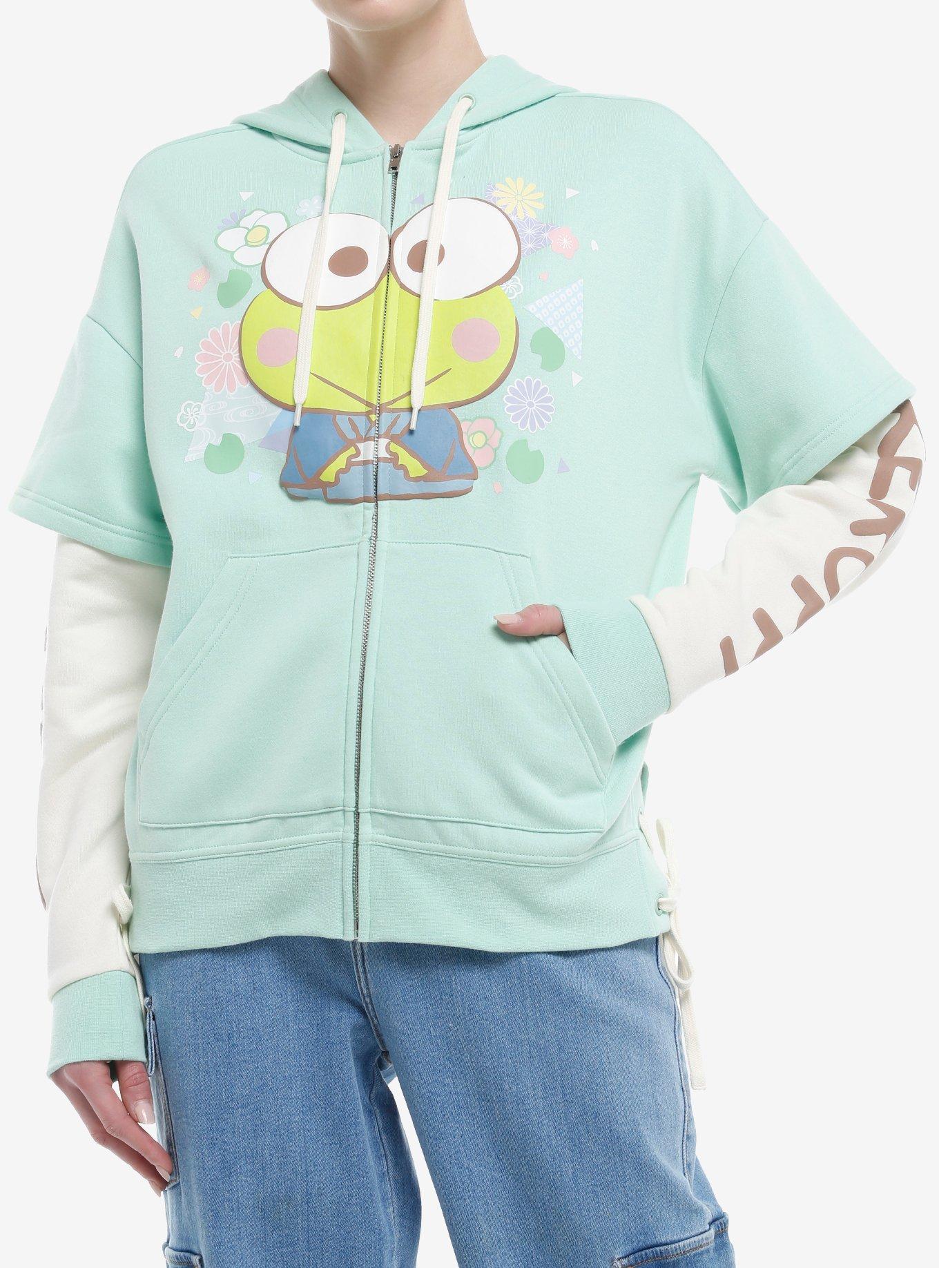 Keroppi Wagara Pastel Twofer Girls Hoodie, , hi-res