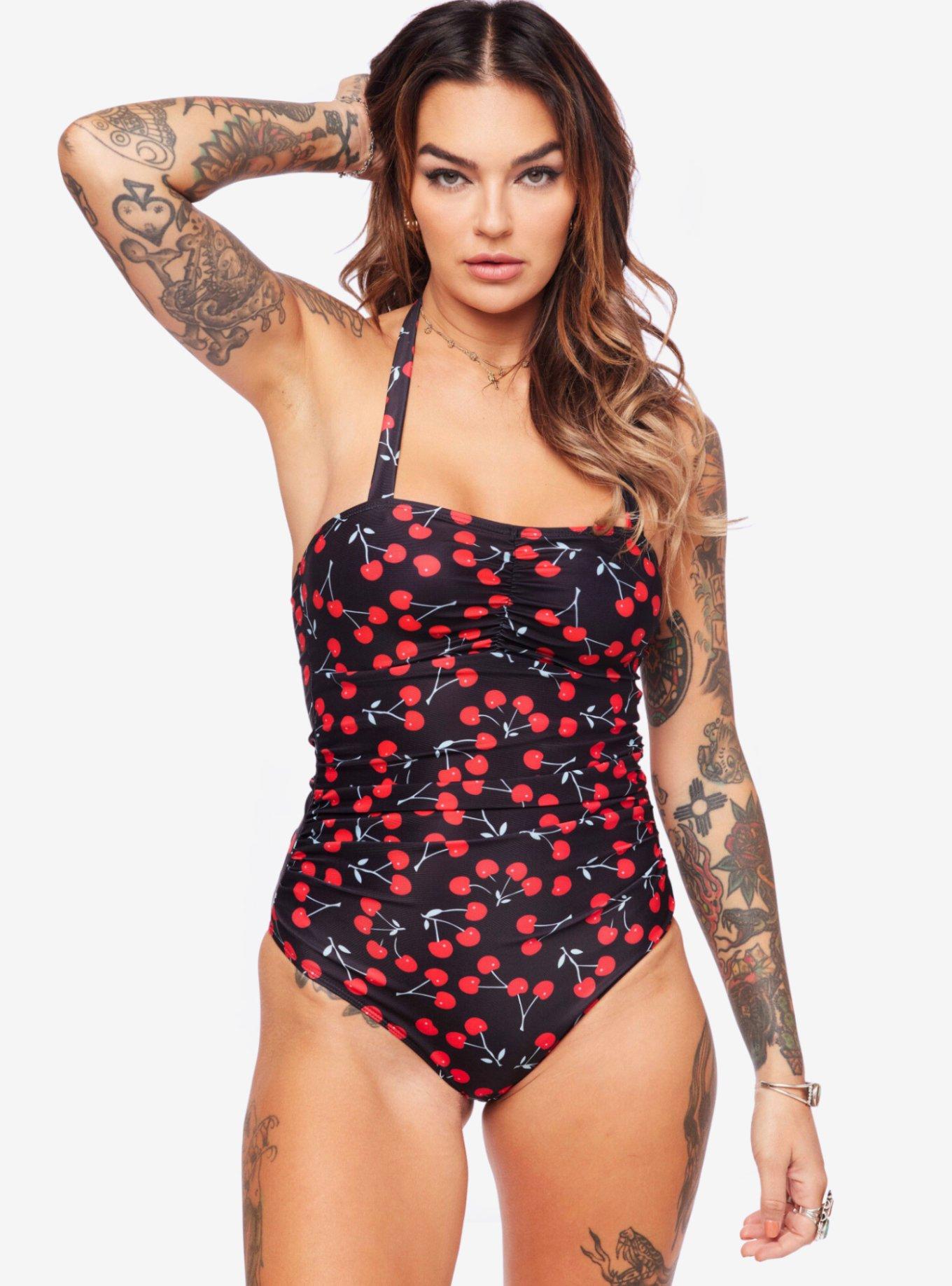 Hot Topic Black Cherry Swim Top