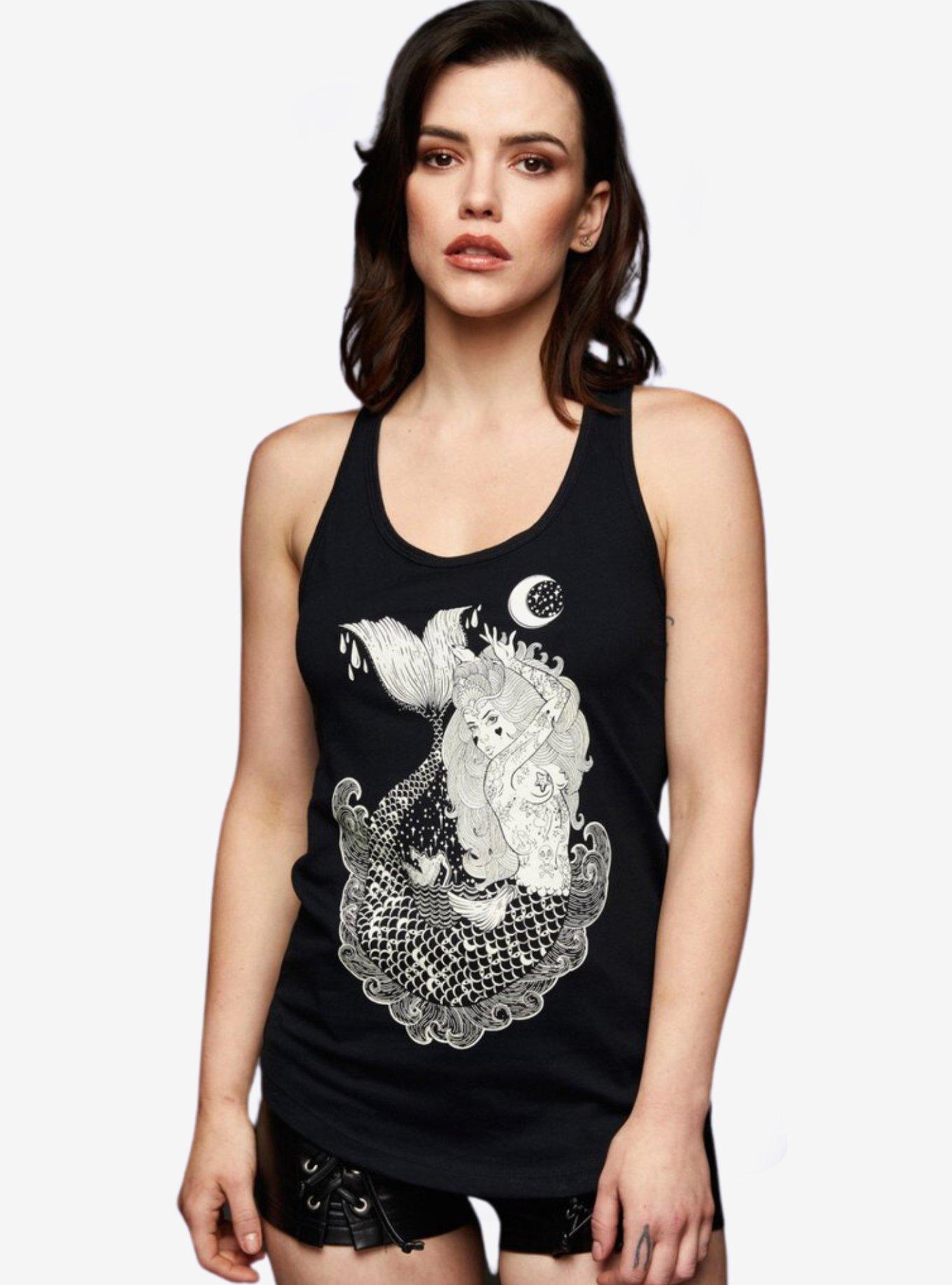 Mermaid Vibes Girls Tank Top, BLACK, hi-res