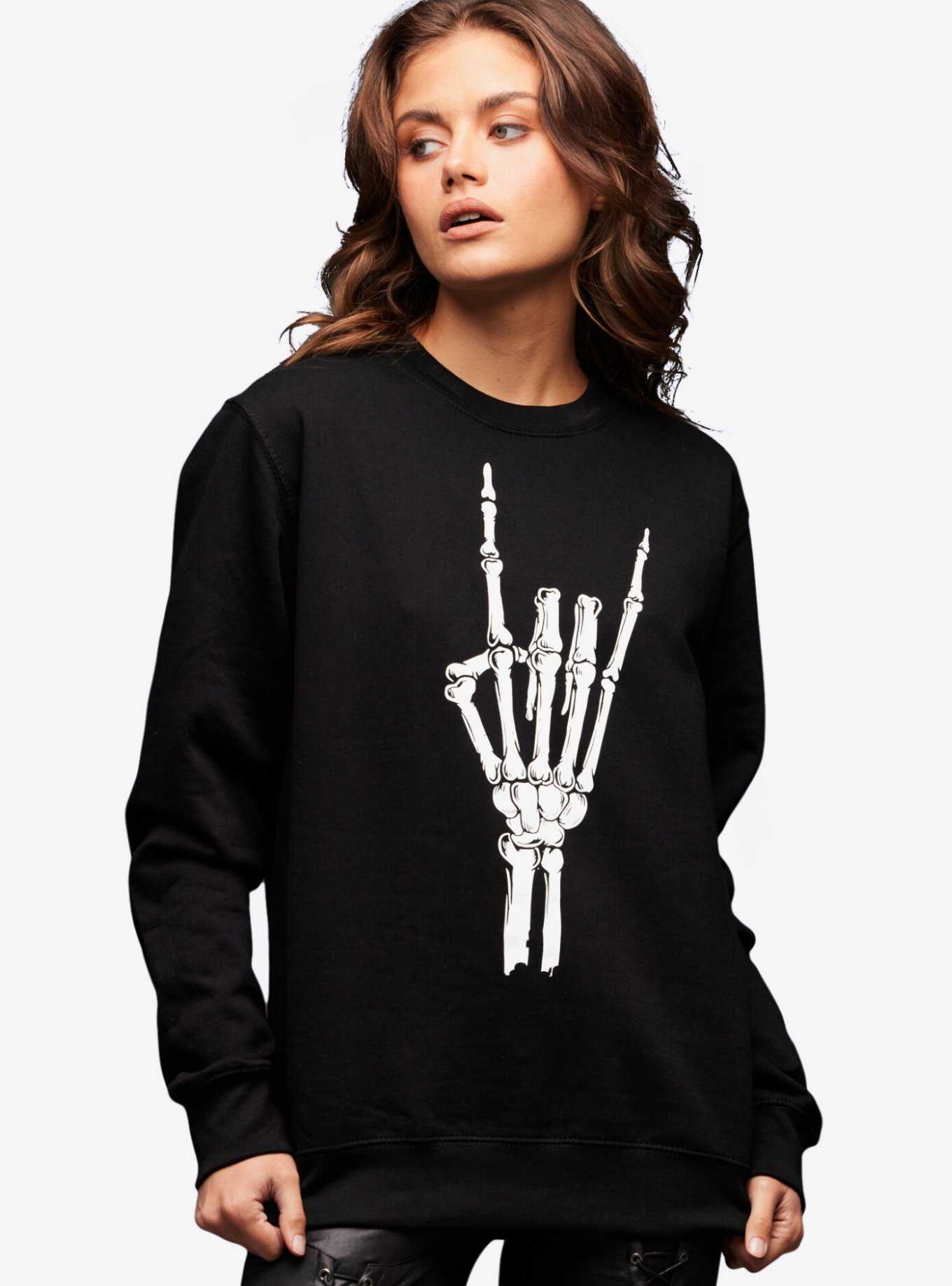 Metal Skeleton Hand Girls Sweatshirt, , hi-res