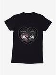 My Melody & Kuromi Black Lacey Heart Womens T-Shirt, BLACK, hi-res