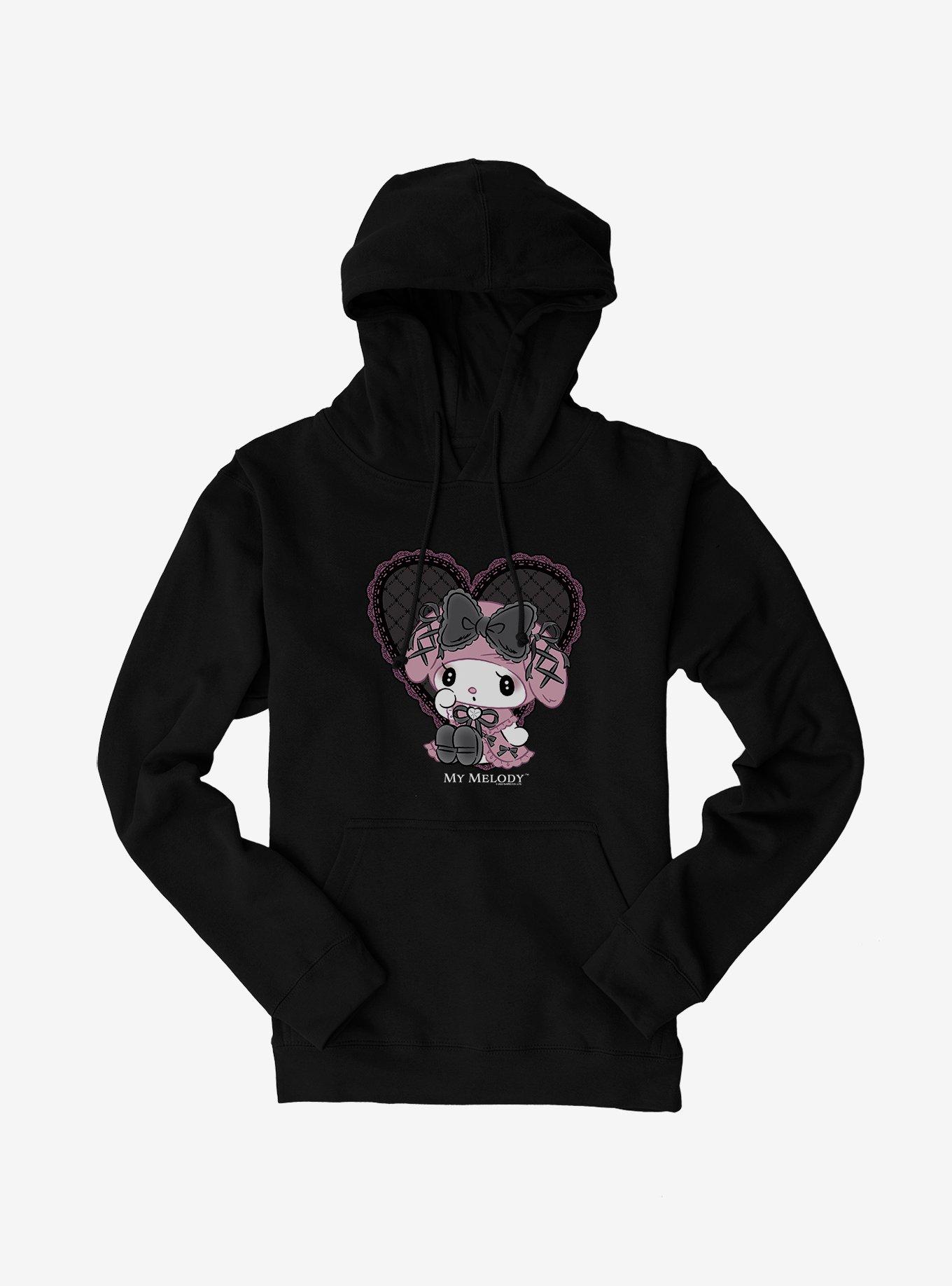 My Melody Lacey Black Heart Hoodie, , hi-res