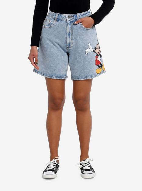 Jean shorts with mickey mouse on sale