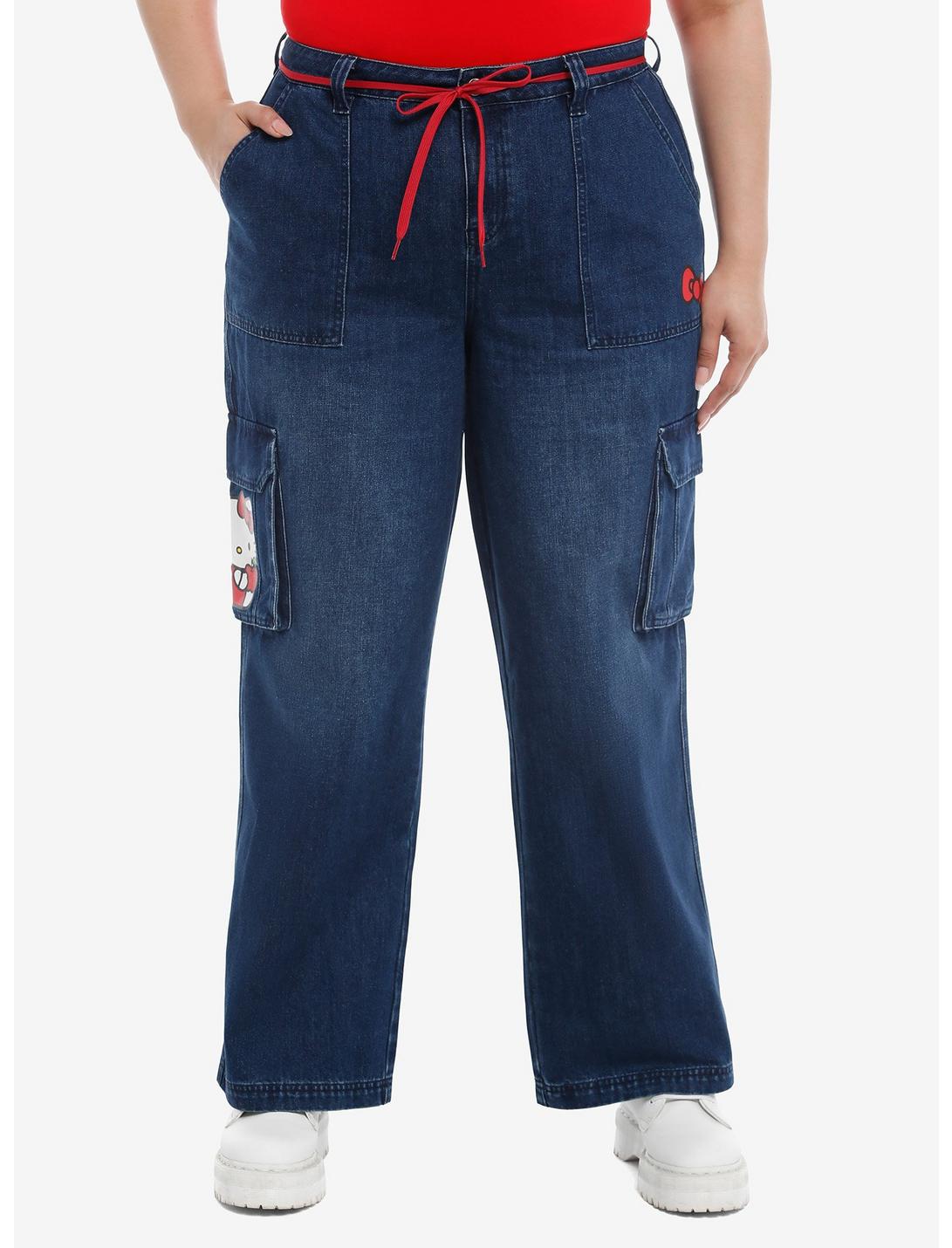 Hello Kitty Apple Cargo Jeans Plus Size, MULTI, hi-res