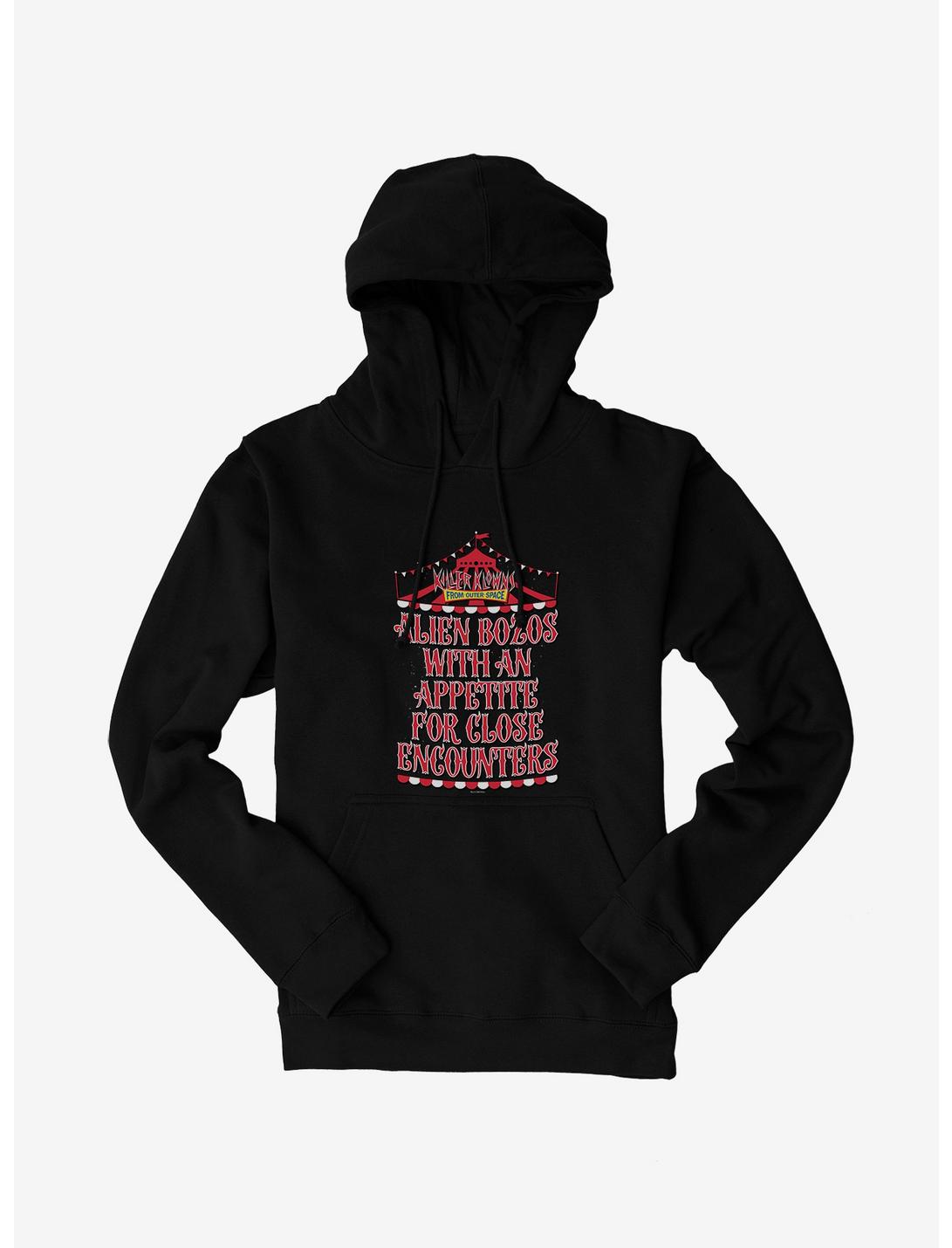 Killer Klowns From Outer Space Alien Bozos With An Apetite For Close Encounters Hoodie, BLACK, hi-res