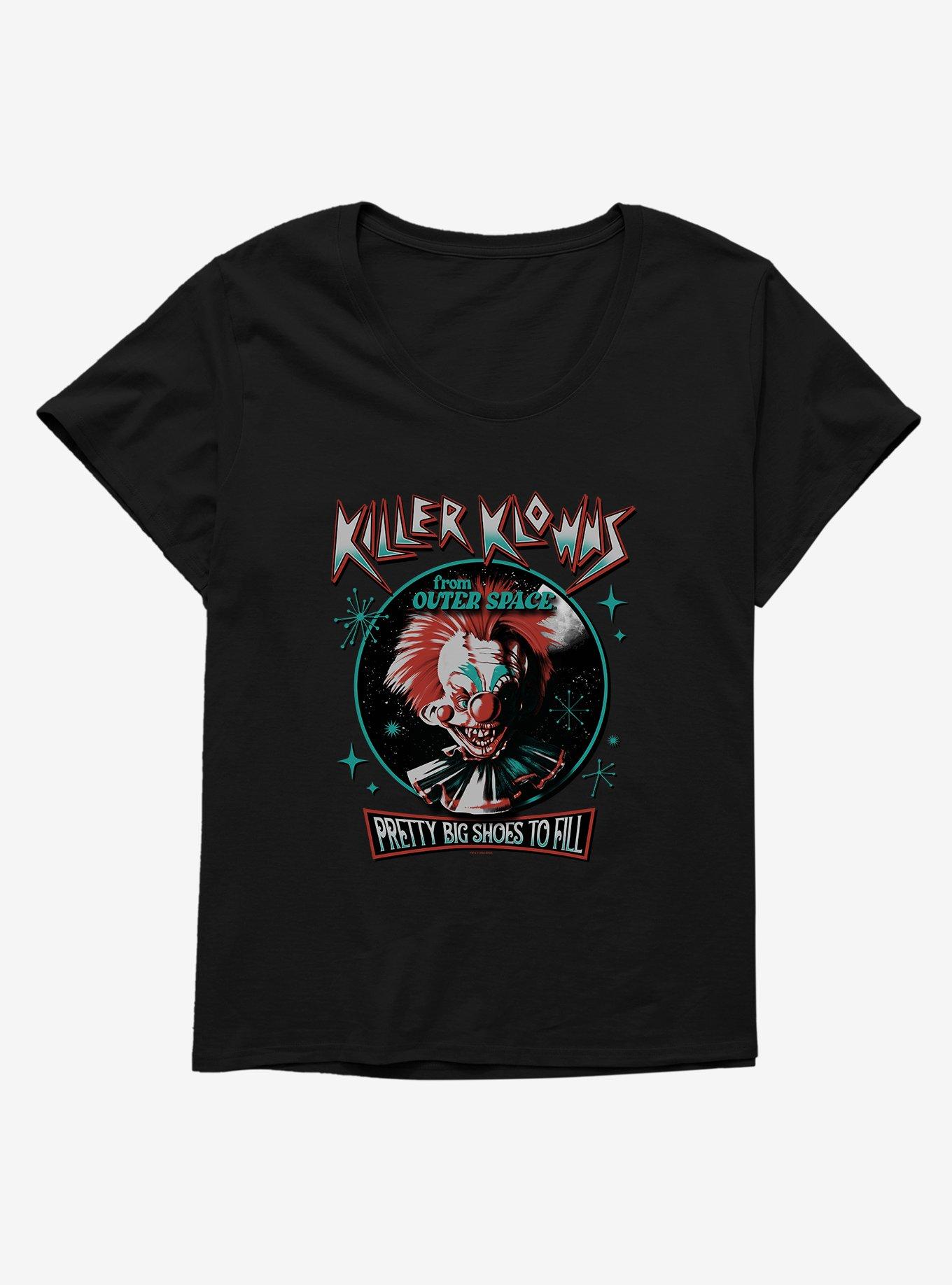 Killer Klowns From Outer Space Pretty Big Shoes To Fill Girls T-Shirt Plus Size, BLACK, hi-res