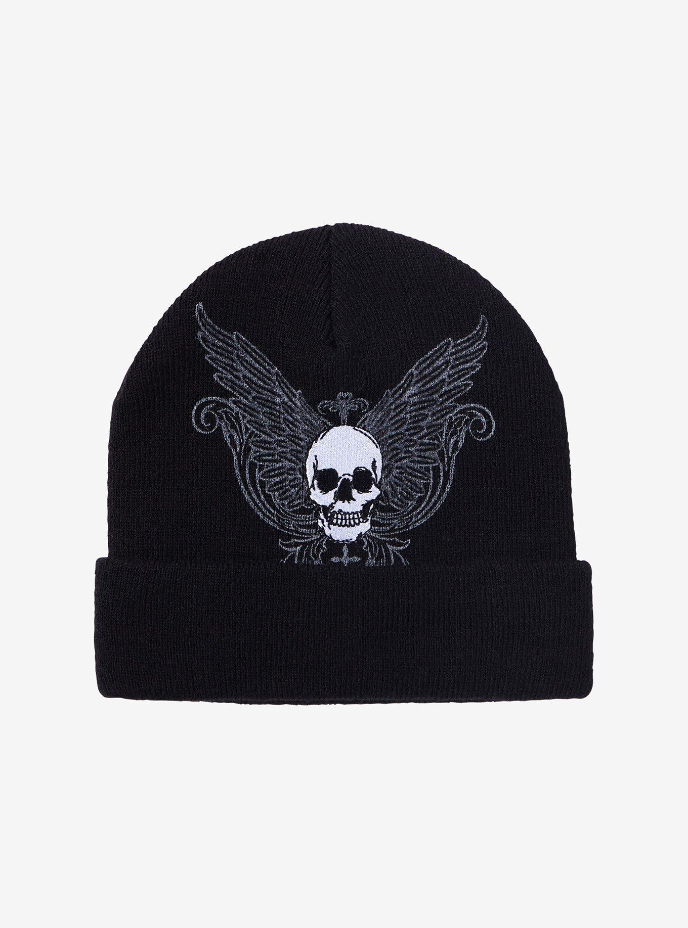 Winged Skull Beanie, , hi-res
