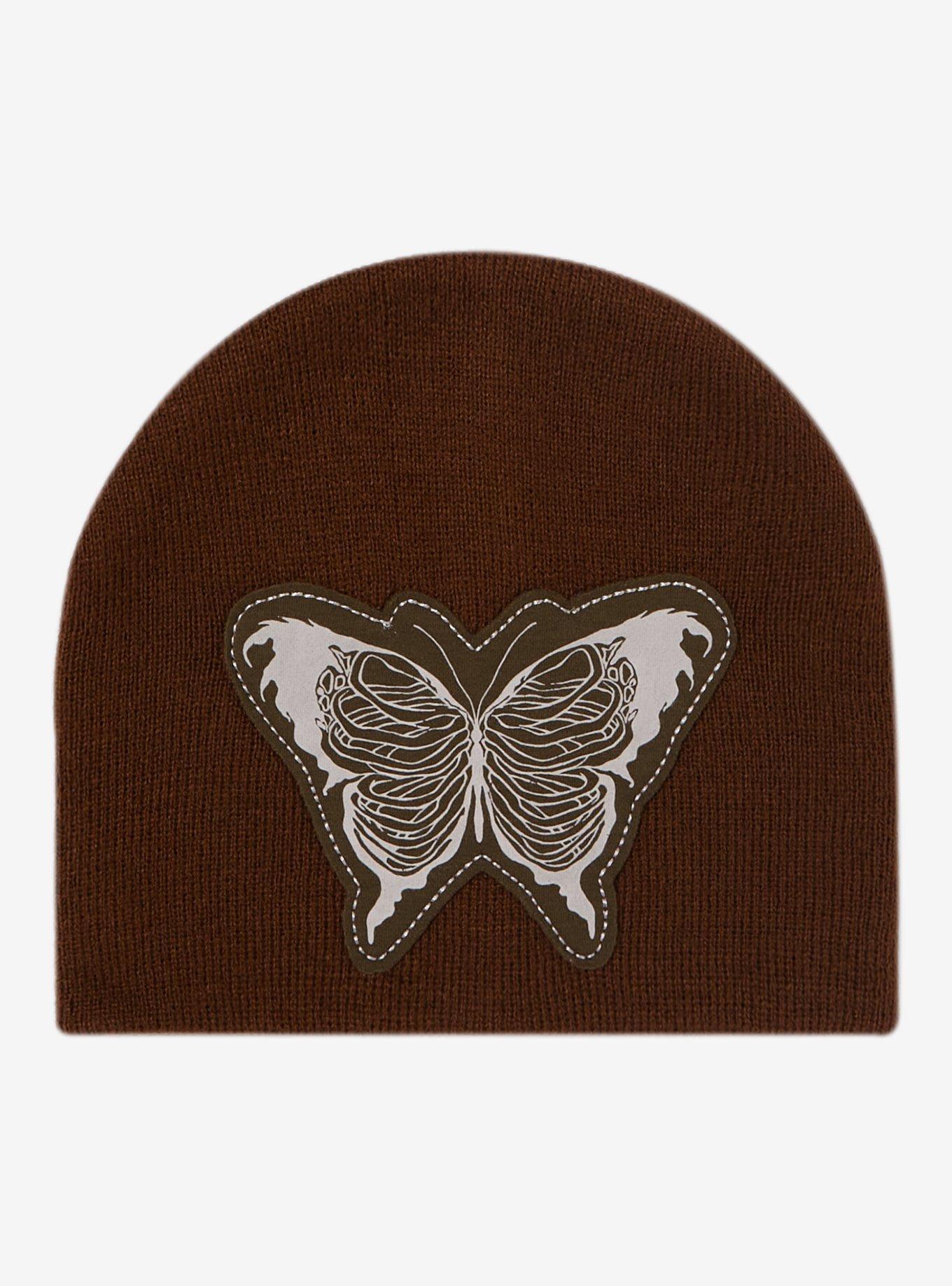 Brown Butterfly Grunge Beanie, , hi-res