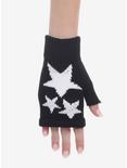 Black & White Stars Fingerless Gloves, , hi-res