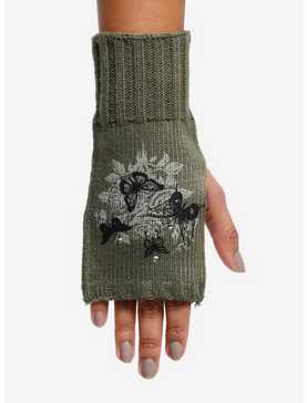 Green Butterfly Fingerless Gloves, , hi-res