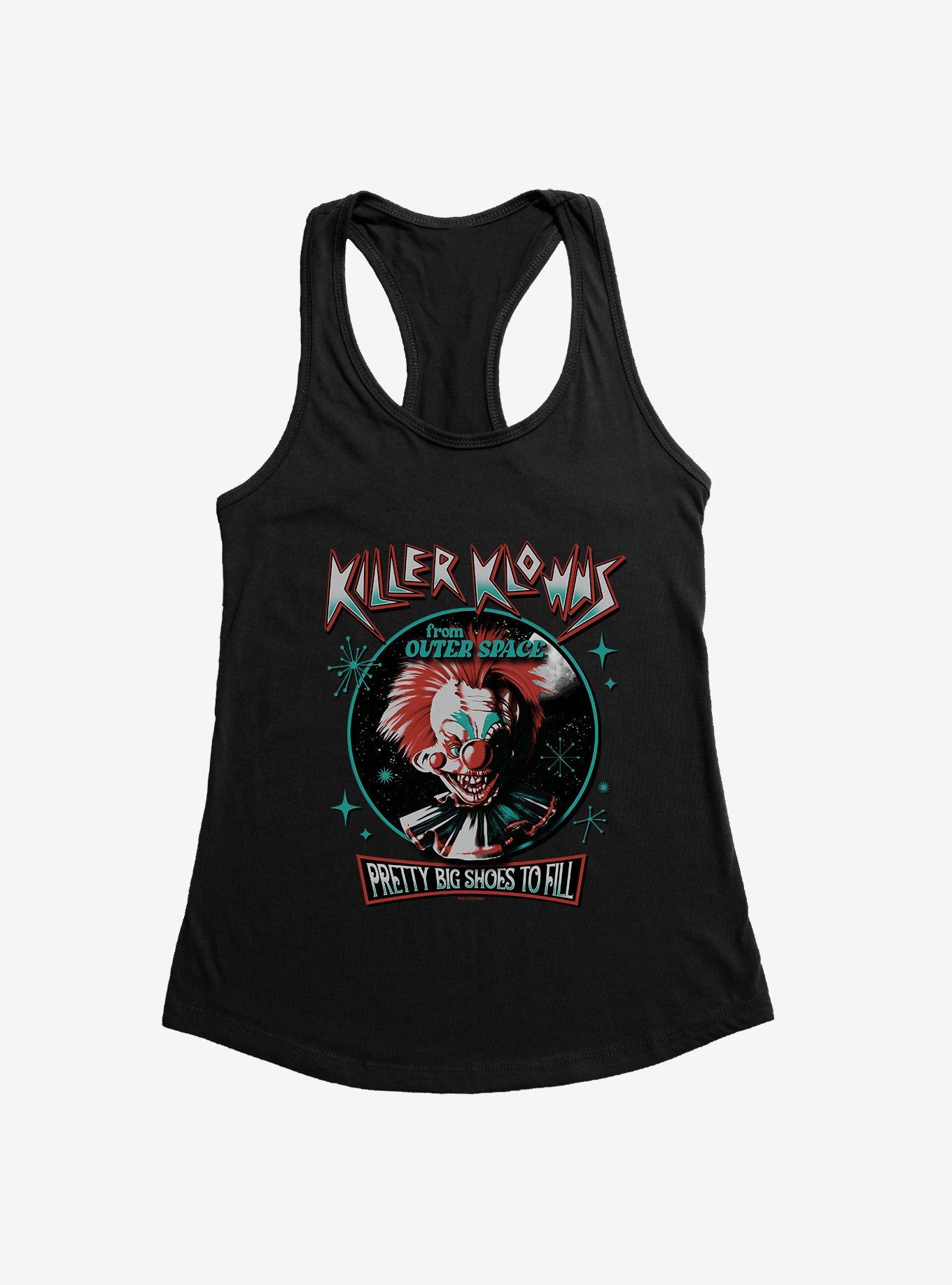 Killer Klowns From Outer Space Pretty Big Shoes To Fill Girls Tank, BLACK, hi-res