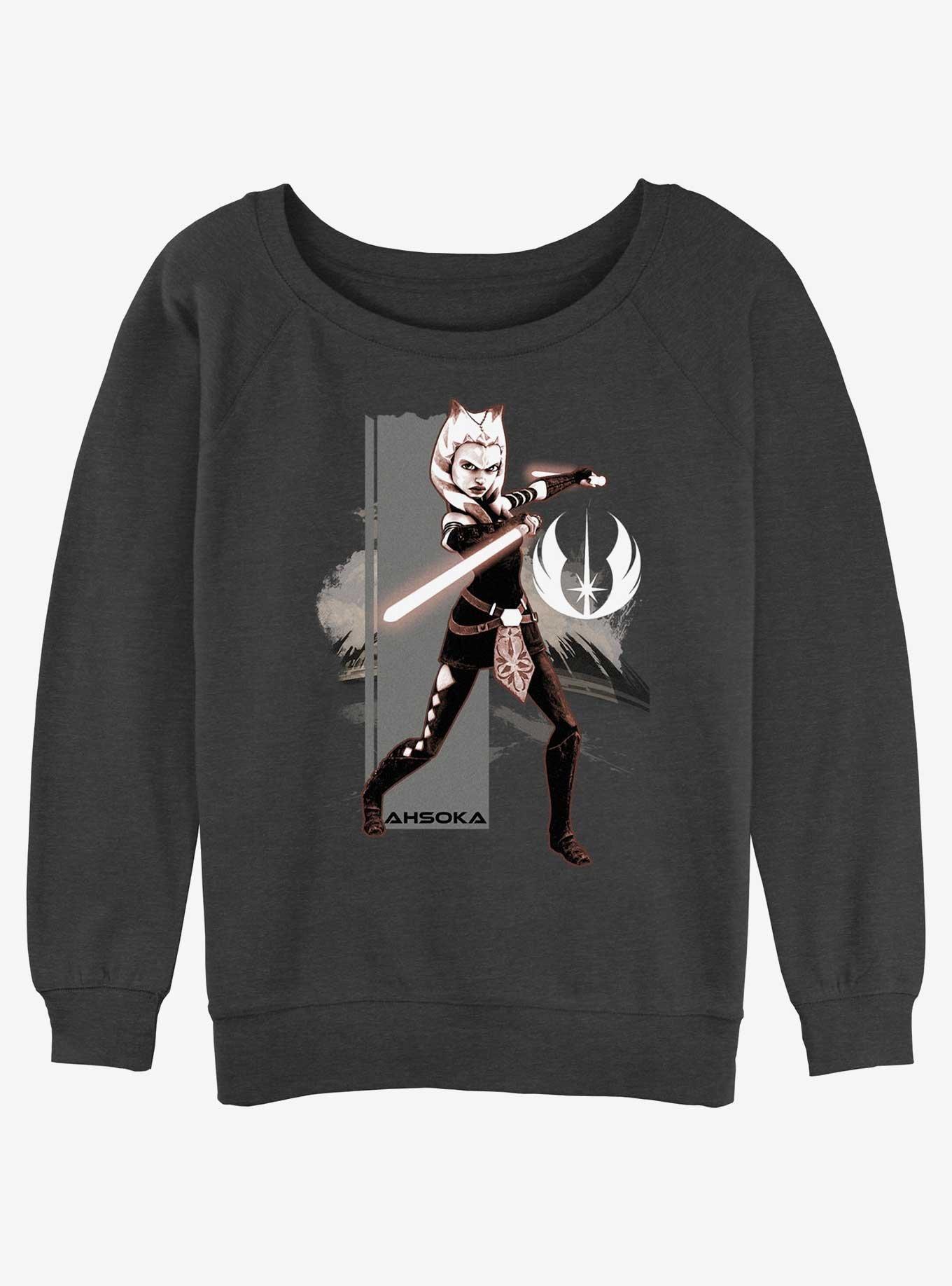 Star Wars Ahsoka Grey Jedi Womens Slouchy Sweatshirt, , hi-res