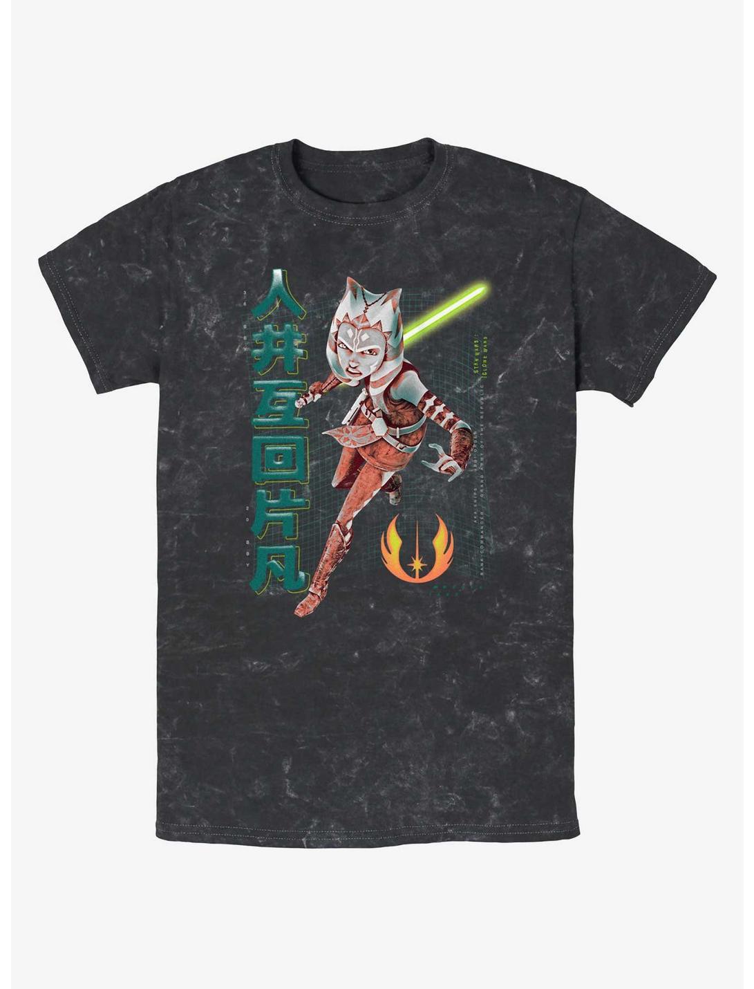 Star Wars Ahsoka Rebel Jedi Mineral Wash T-Shirt, BLACK, hi-res