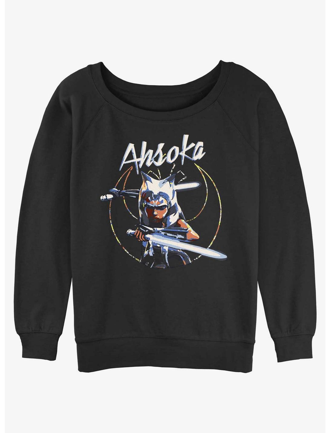 Star Wars Ahsoka Rebel Tano Womens Slouchy Sweatshirt, BLACK, hi-res