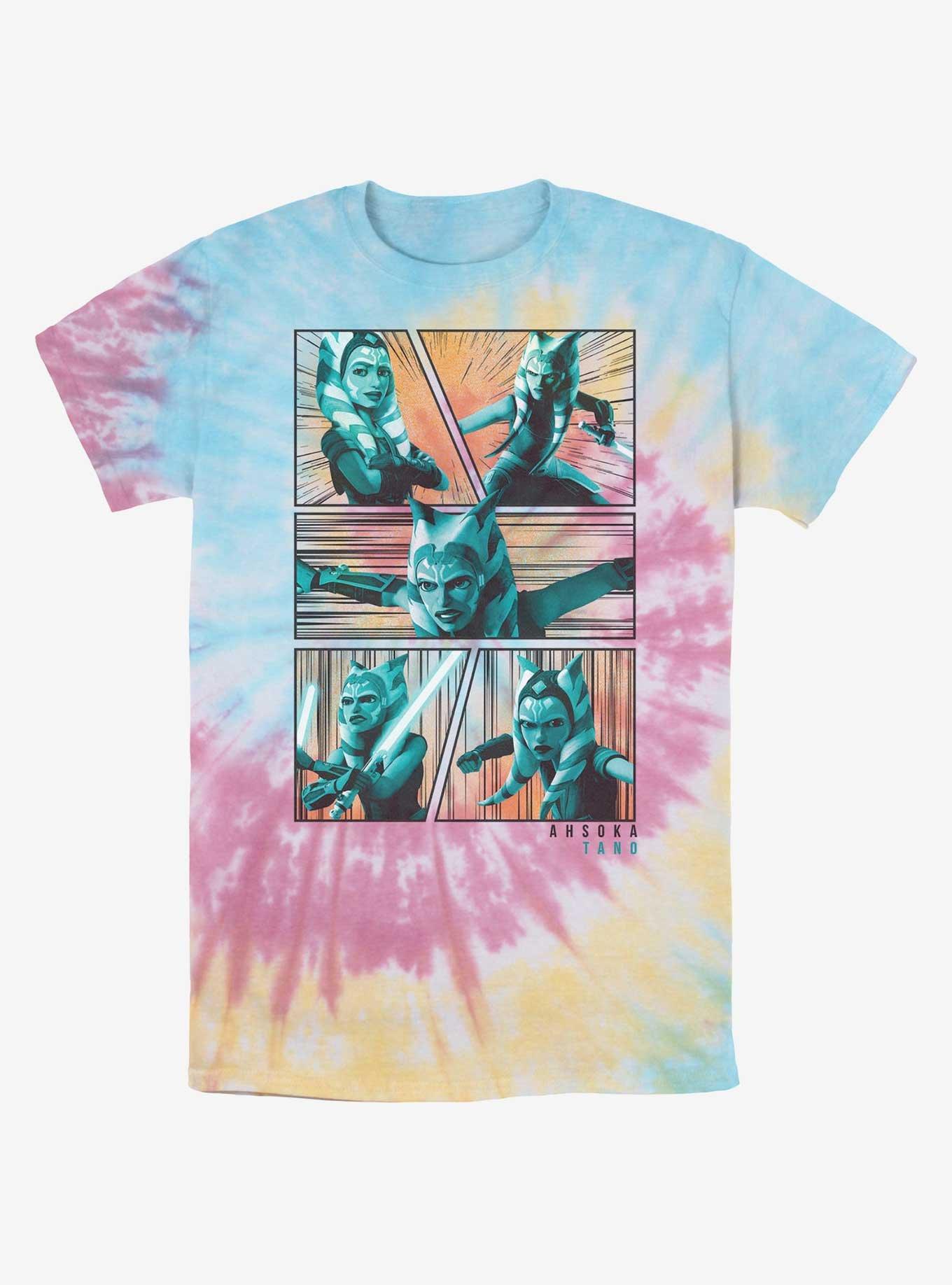 Star Wars Ahsoka Action Panels Tie-Dye T-Shirt, BLUPNKLY, hi-res