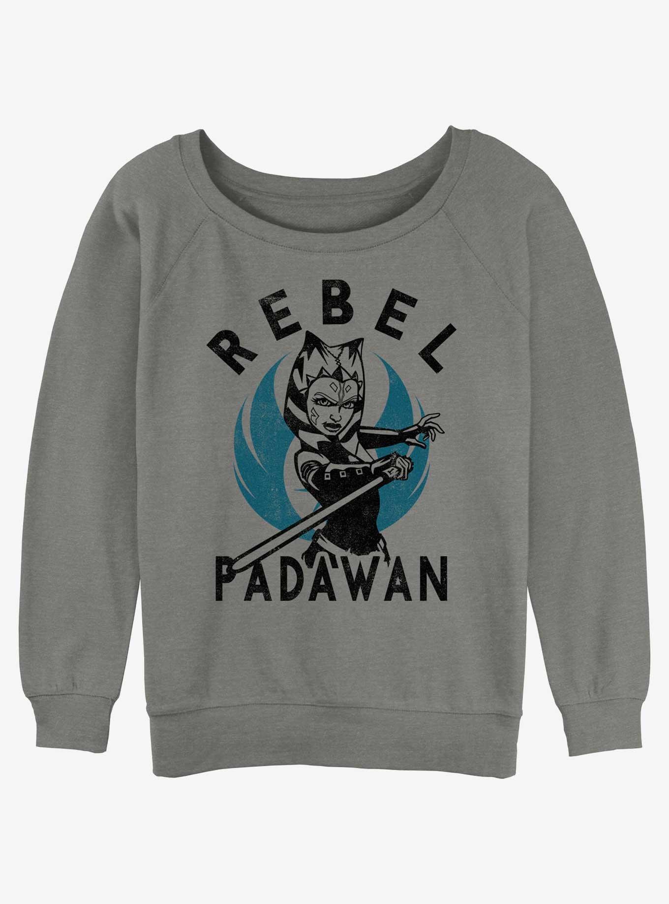 Star Wars Ahsoka Rebel Padawan Womens Slouchy Sweatshirt, GRAY HTR, hi-res
