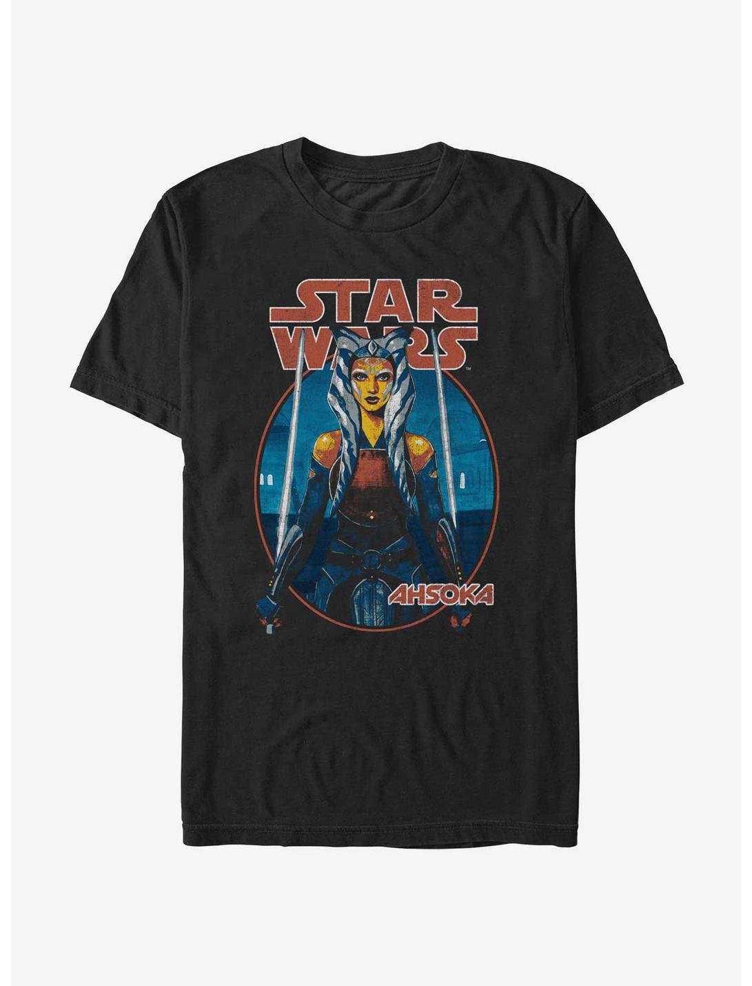 Star Wars Ahsoka Twin Sabers T-Shirt, BLACK, hi-res