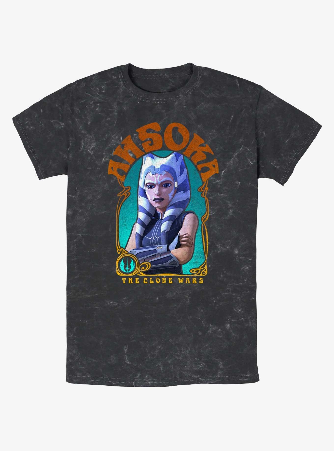 Star Wars Ahsoka Nouveau Jedi Mineral Wash T-Shirt, BLACK, hi-res