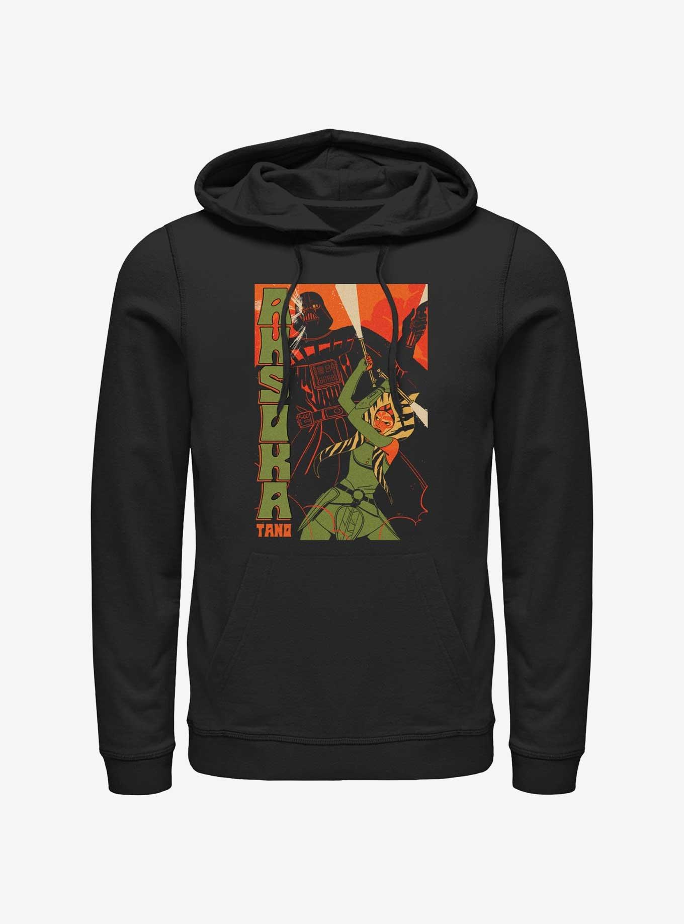 Star Wars Ahsoka Tano and Darth Vader Poster Hoodie, BLACK, hi-res