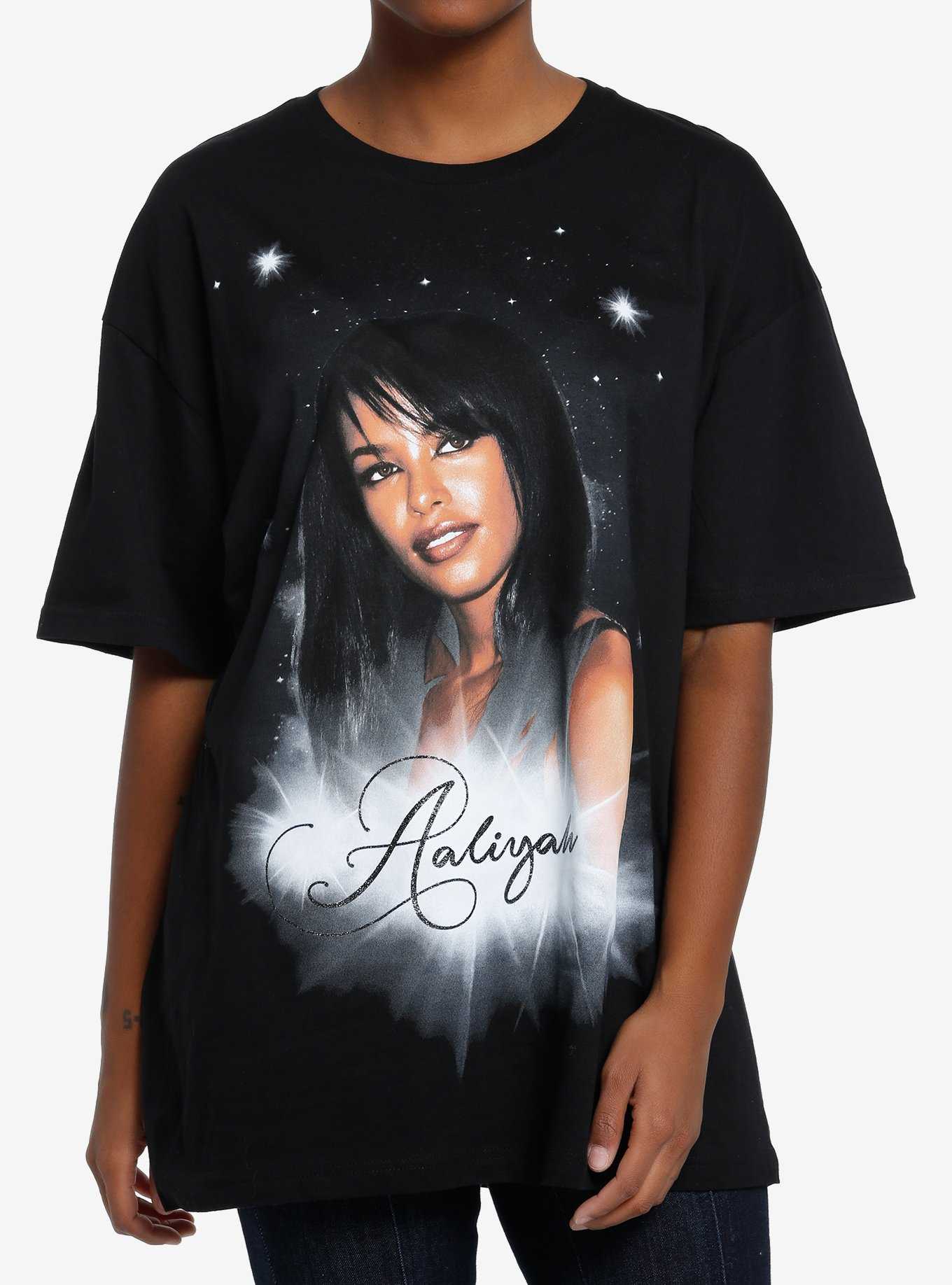 Aaliyah Glitter Logo Girls Oversized T-Shirt, , hi-res