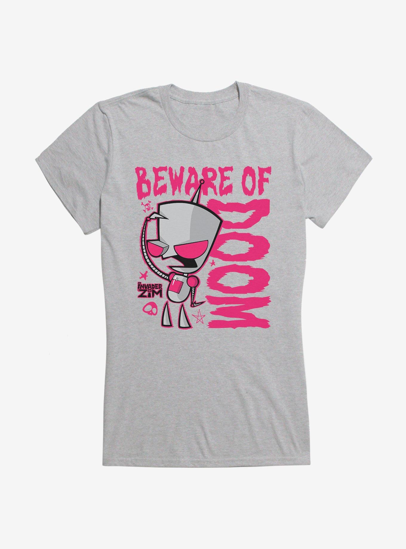Invader Zim Beware Of Doom Girls T-Shirt, SPORT GRAY, hi-res