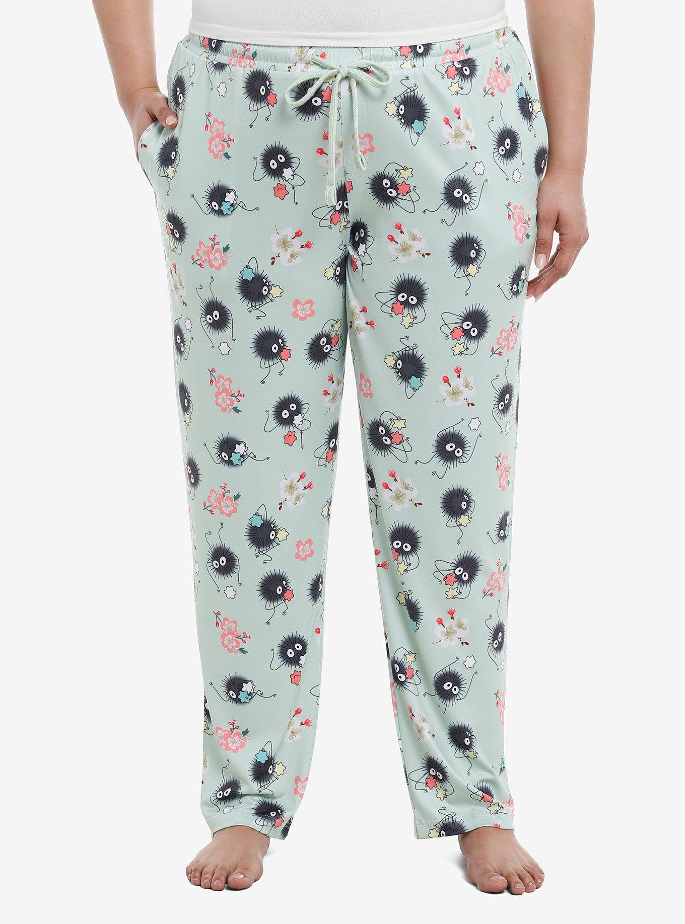 Studio Ghibli Spirited Away Soot Sprite Sakura Pajama Pants Plus Size, SAGE, hi-res