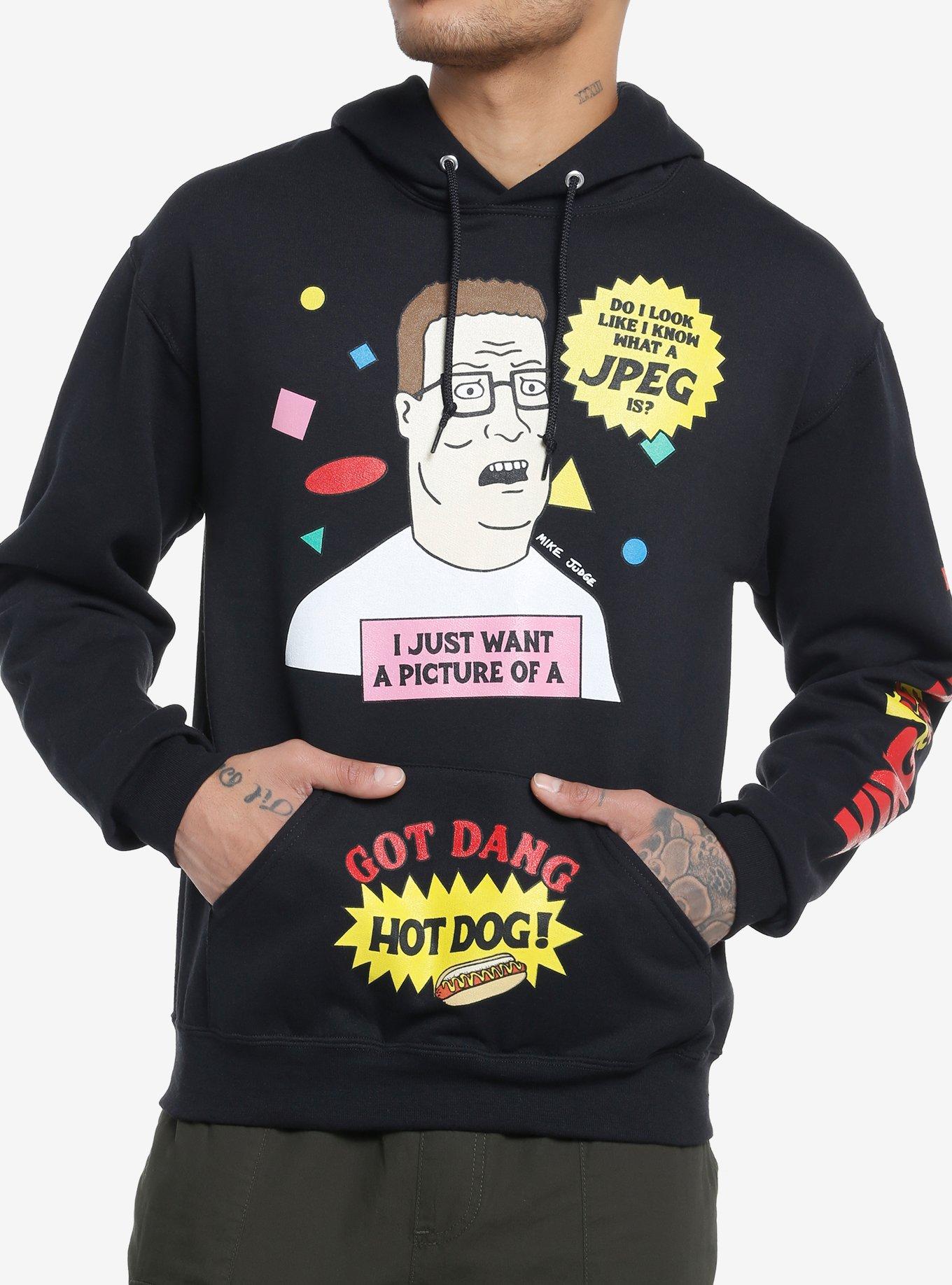 King Of The Hill Hank Hot Dog Hoodie, BLACK, hi-res