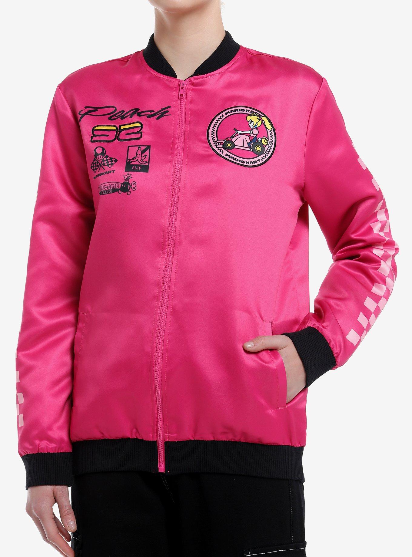 Mario Kart Princess Peach Racing Girls Bomber Jacket Hot Topic