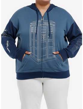 Her Universe Doctor Who TARDIS Color-Block Girls Oversized Hoodie Plus Size, , hi-res