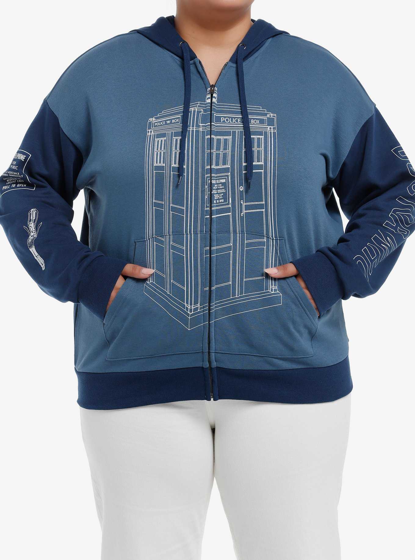 Her Universe Doctor Who TARDIS Color-Block Girls Oversized Hoodie Plus Size, , hi-res