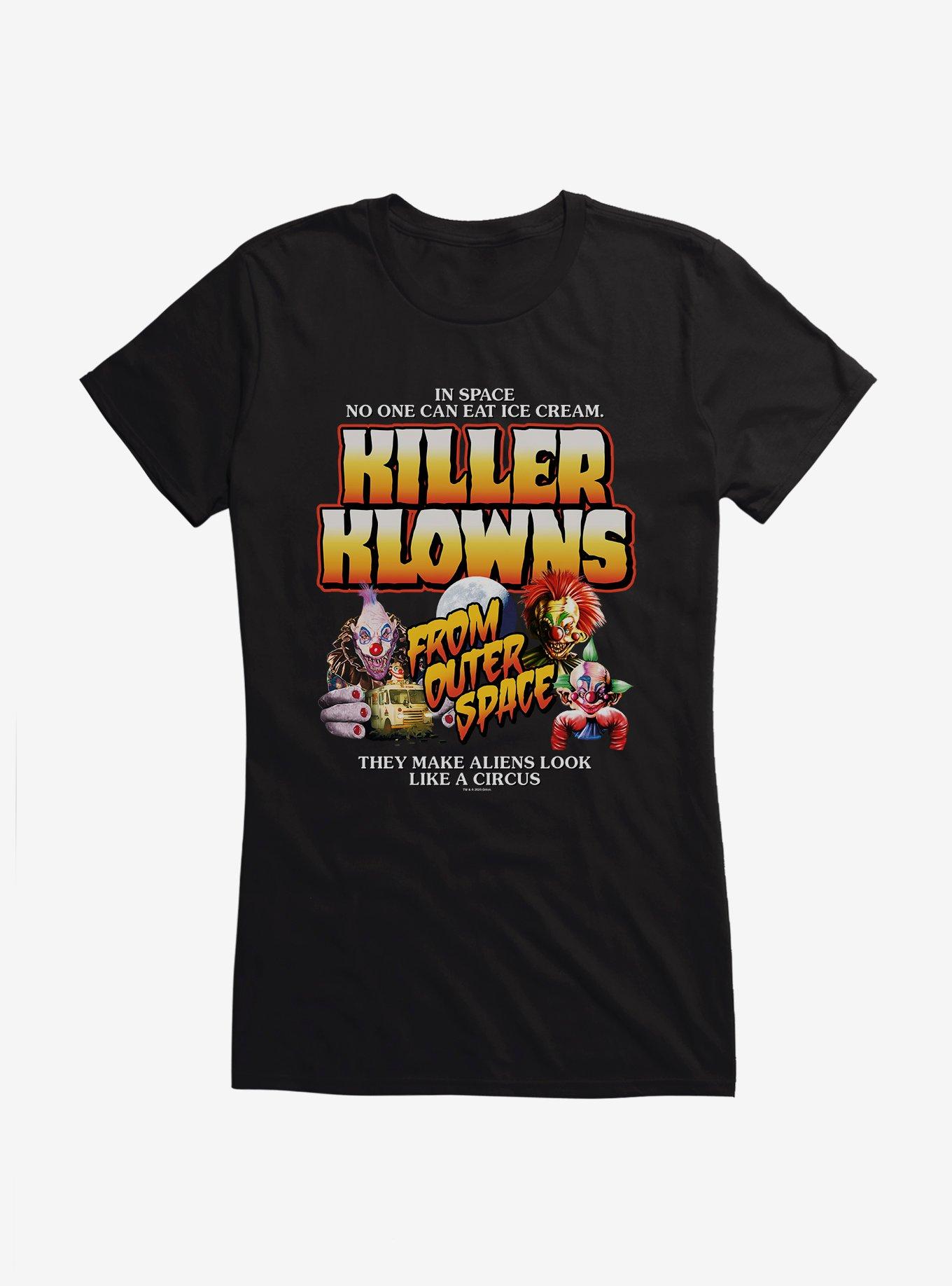 Killer Klowns From Outer Space In Space No One Can Eat Ice Cream Girls T-Shirt, BLACK, hi-res