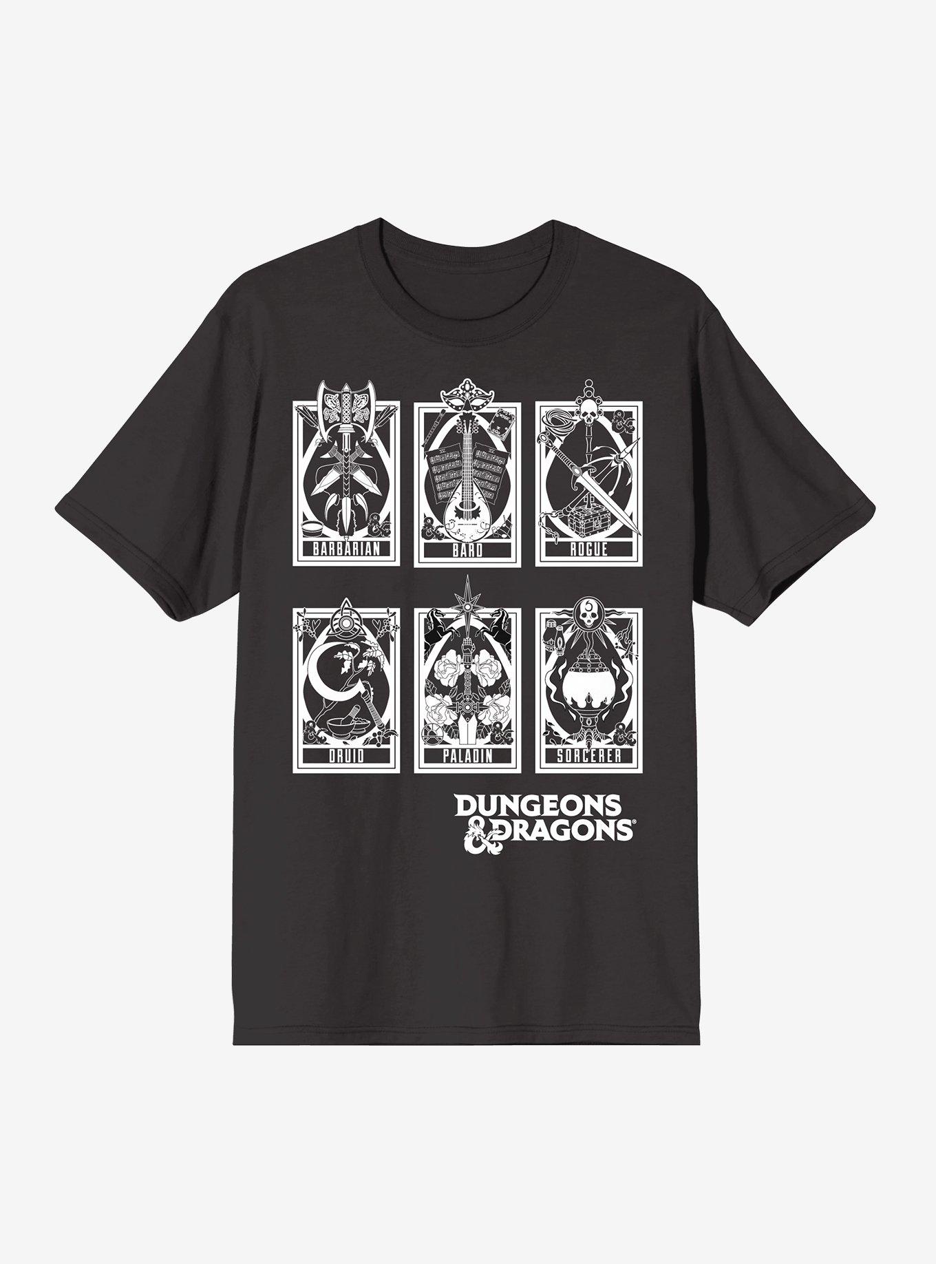 Dungeons & Dragons Class Cards T-Shirt, BLACK, hi-res