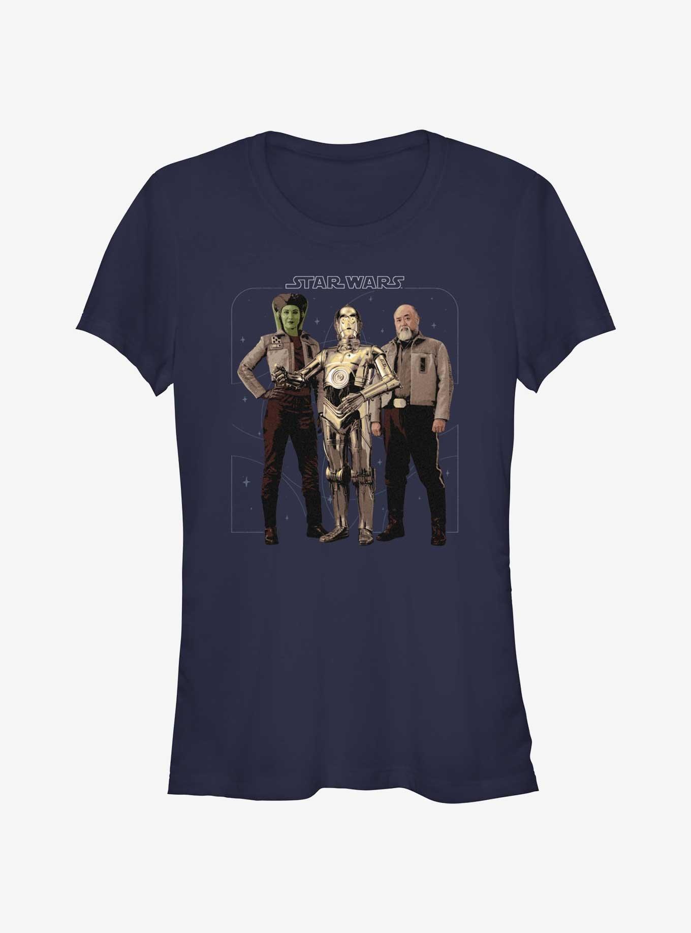 Star Wars Ahsoka Hera Syndulla C-3PO and Carson Teva Girls T-Shirt, NAVY, hi-res
