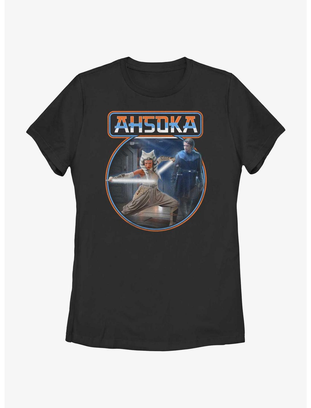 Star Wars Ahsoka Anakin Jedi Training Womens T-Shirt BoxLunch Web Exclusive, BLACK, hi-res