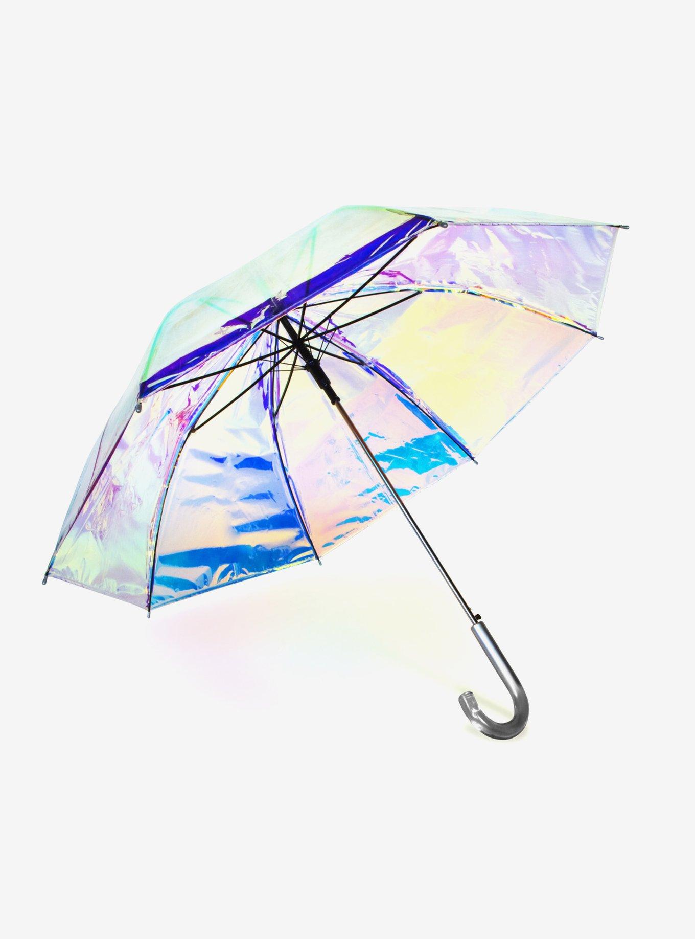 50" Auto Open Bubble Stick Umbrella Iridescent, , hi-res